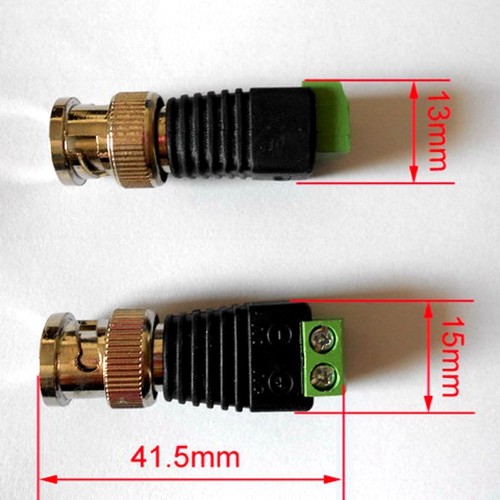 Screw On BNC Male Coaxial Cable Connector Transfer To CAT5E CCTV Camera Terminal