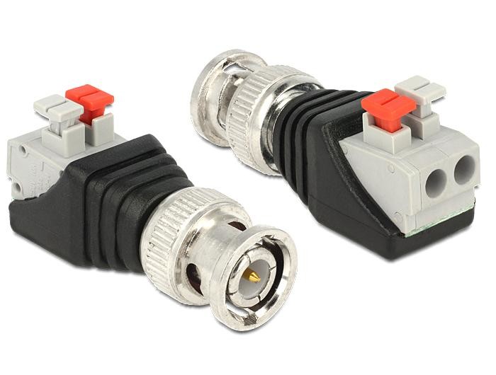 CCTV Camera BNC Coaxial Cable Connector Golden Plated Easy Installation